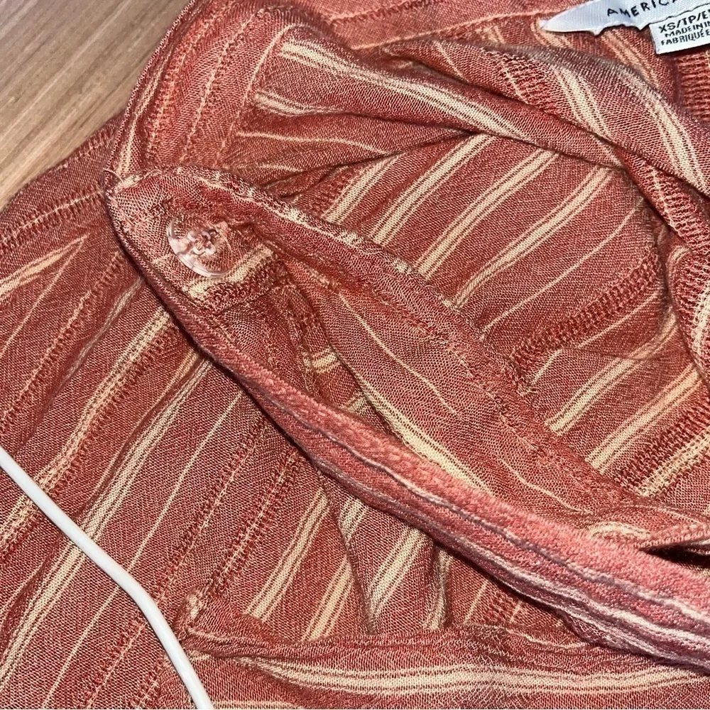 American Eagle Red Striped Wrap Skirt